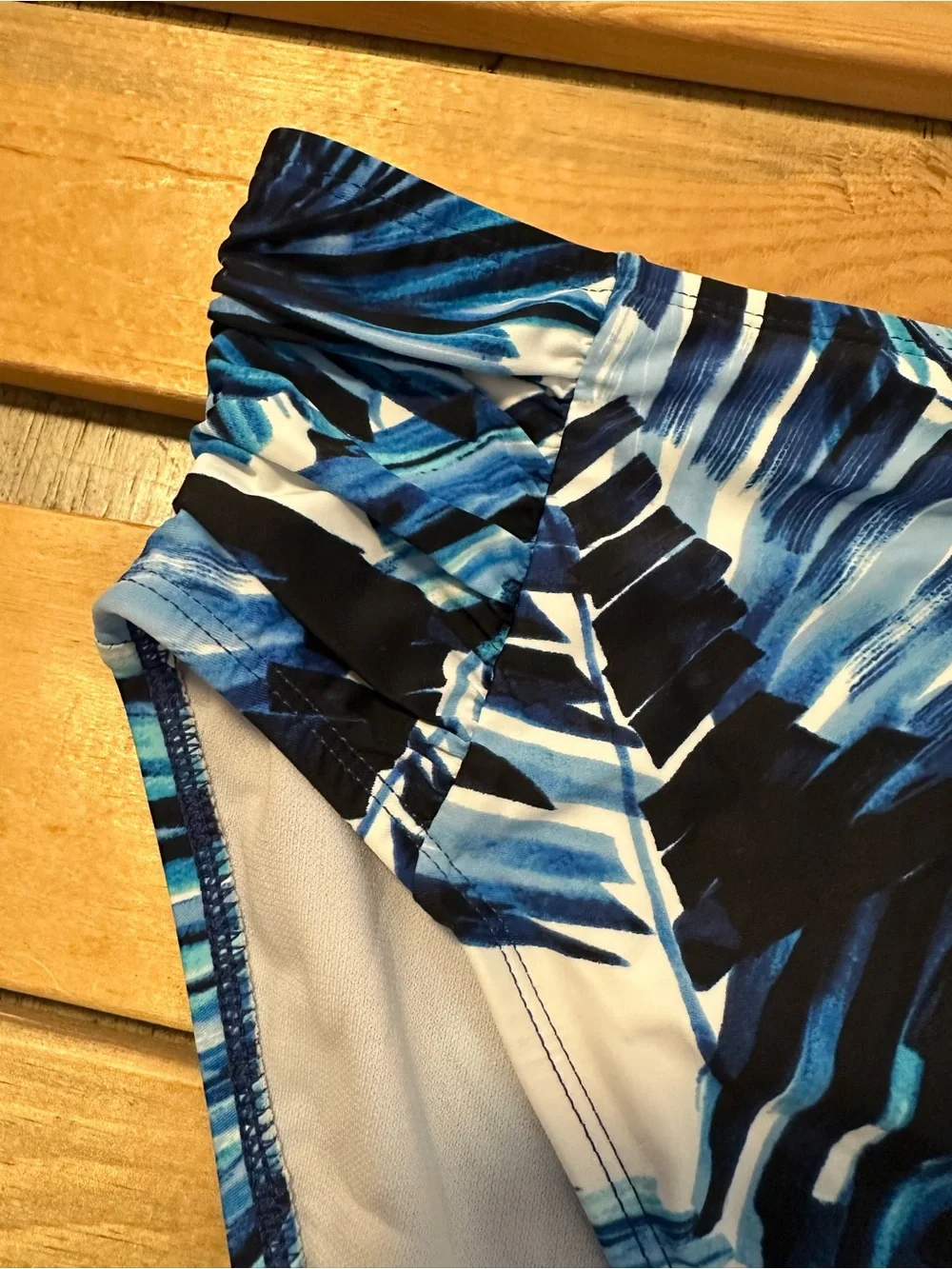 Mynah Tropic Goddess 2 piece swimsuit set strapless top high waist bottoms 16W